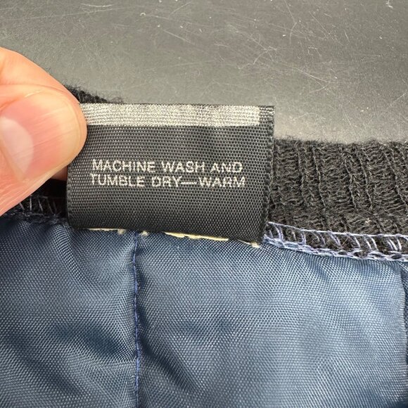 Vintage Vest Sears WorkN Leisure Quilted Nylon Blue Zip Up Pockets Retro 70s XL? - Picture 11 of 11